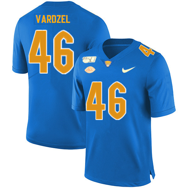 2019 Men #46 Michael Vardzel Pitt Panthers College Football Jerseys Sale-Royal